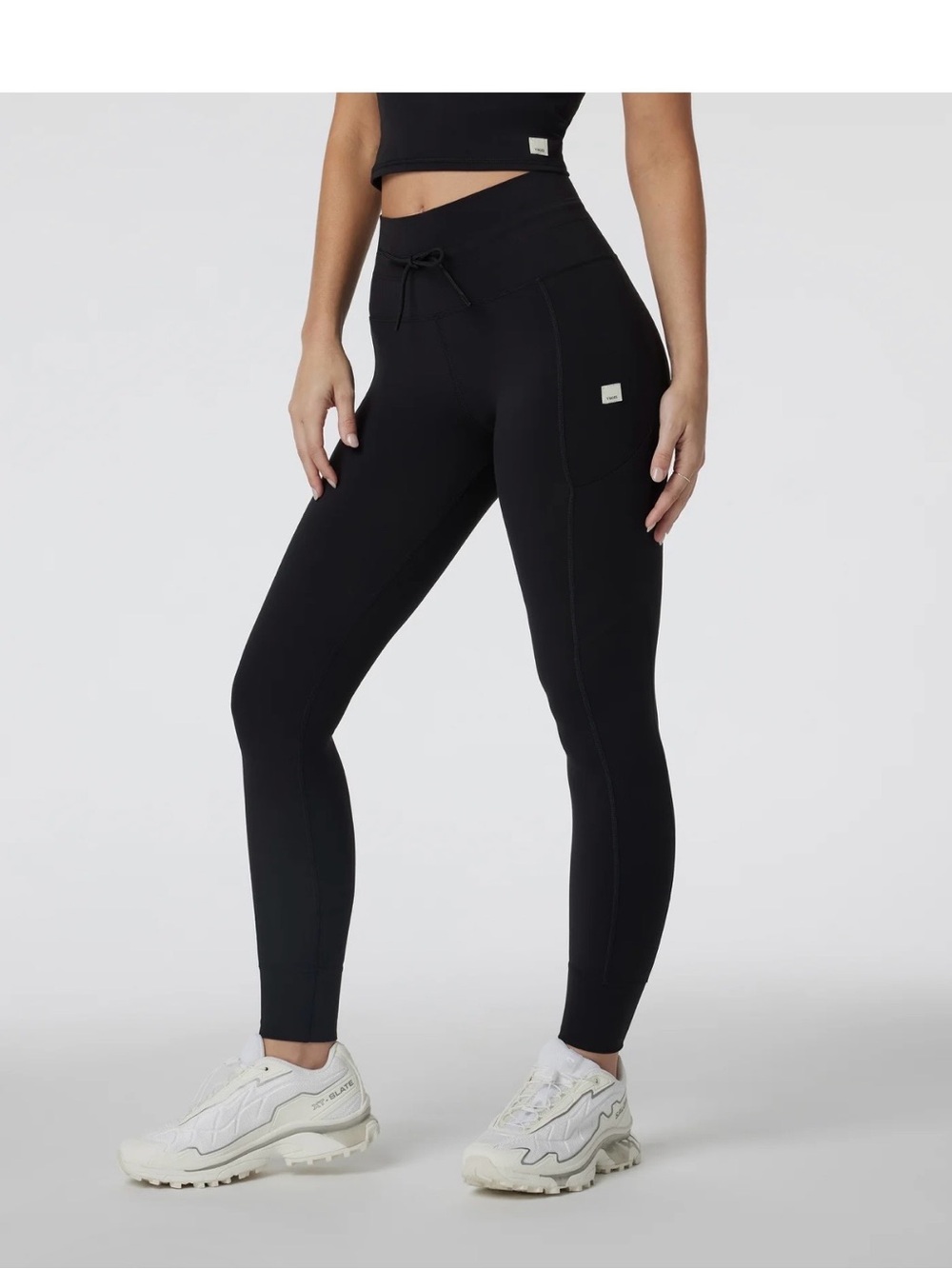 Vuori Black High-Rise Drawstring Pocket Leggings - NWT -Small